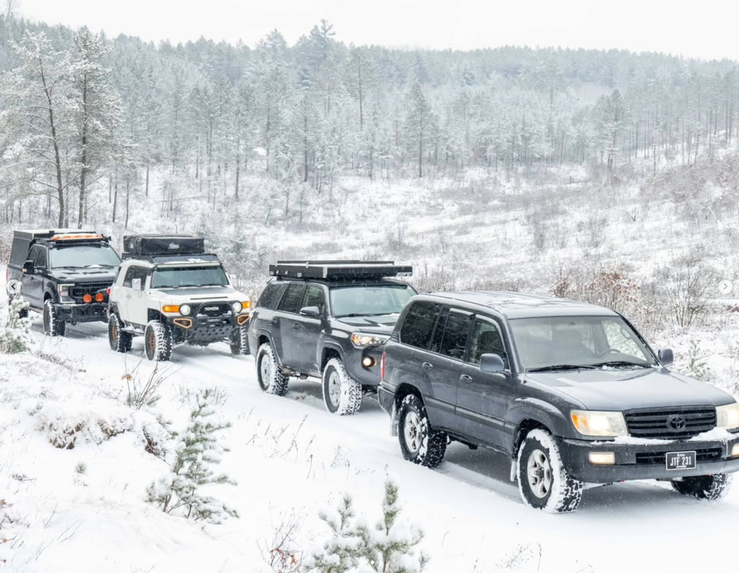 100-series Land Cruiser leading the way on the Trans Wisconsin Adventure Trail